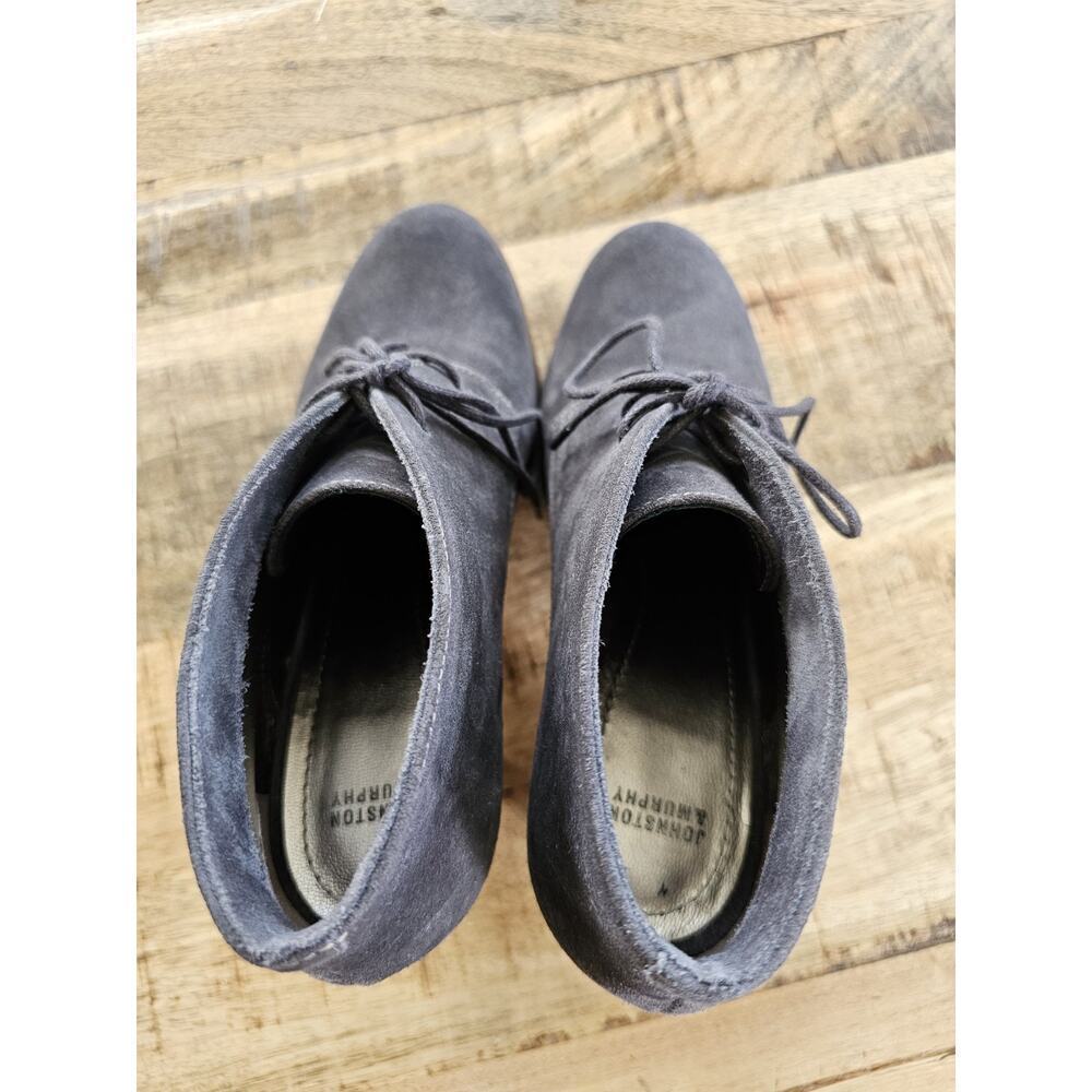 Johnston & Murphy Ankle Boots Women's Grey Suede Heels Size 8.5 Lace‎ Up Boho - Picture 11 of 11